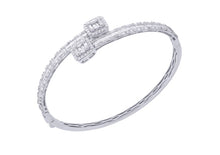 Load image into Gallery viewer, Twist Diamond Baguette Bangle set in 18ct Gold
