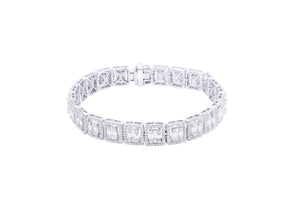 Large Baguette Line Bracelet set in 18ct Gold