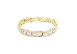 Large Baguette Line Bracelet set in 18ct Gold