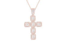 Load image into Gallery viewer, Large Baguette Cross Pendant set in 18ct Gold
