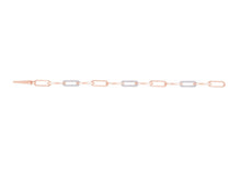 Load image into Gallery viewer, Paperclip Link Alternating Diamond Bracelet set in 9ct Gold
