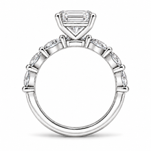 Load image into Gallery viewer, Emerald Cut Engagement Ring - Marquise Diamond Set Shoulders
