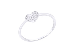 Mini Heart Diamond Ring set 18ct Gold