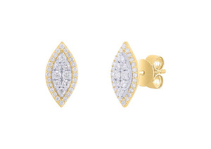 Marquise Shaped Diamond Earrings 0.49ct set in 18ct Gold