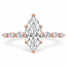 Load image into Gallery viewer, Marquise Cut Engagement Ring - Marquise Diamond Set Shoulders
