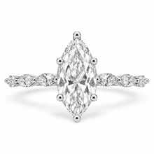 Load image into Gallery viewer, Marquise Cut Engagement Ring - Marquise Diamond Set Shoulders
