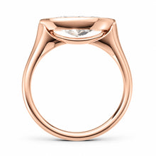 Load image into Gallery viewer, Marquise Cut Engagement Ring - Rubover set East-West
