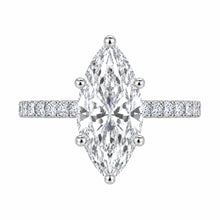 Load image into Gallery viewer, Marquise Cut Engagement Ring - Diamond Shoulders

