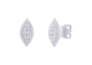 Marquise Shaped Diamond Earrings 0.49ct set in 18ct Gold