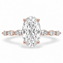 Load image into Gallery viewer, Oval Cut Engagement Ring - Marquise Diamond Set Shoulders
