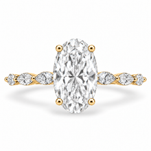 Load image into Gallery viewer, Oval Cut Engagement Ring - Marquise Diamond Set Shoulders
