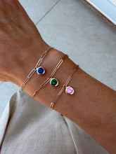 Load image into Gallery viewer, Paperlink Coloured Rubover Bracelet set in 9ct Gold
