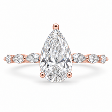 Load image into Gallery viewer, Pear Cut Engagement Ring - Marquise Diamond Set Shoulders
