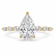 Load image into Gallery viewer, Pear Cut Engagement Ring - Marquise Diamond Set Shoulders
