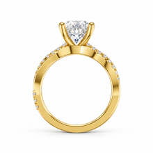 Load image into Gallery viewer, Round Brilliant Cut Engagement Ring - Twisted Diamond Set Shoulders
