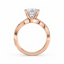 Load image into Gallery viewer, Round Brilliant Cut Engagement Ring - Twisted Diamond Set Shoulders
