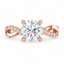 Load image into Gallery viewer, Round Brilliant Cut Engagement Ring - Twisted Diamond Set Shoulders
