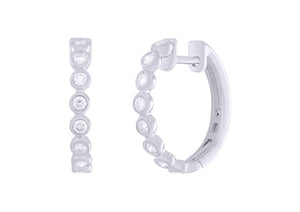 Rubover Diamond Hoop Earrings 0.42ct set in 18ct Gold