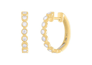 Rubover Diamond Hoop Earrings 0.42ct set in 18ct Gold