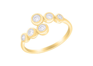 Rub Over Diamond Twist Ring set in 18ct Gold