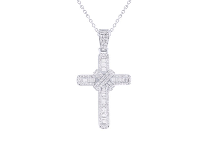 Large Wrap Cross Pendant set in 18ct Gold
