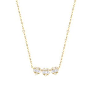 Diamond 3 Heart Necklace 0.19ct Set in 18ct Gold