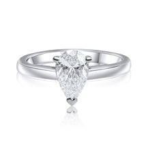 Load image into Gallery viewer, Platinum Engagement Ring 0.51ct Pear Cut - Cathedral Setting
