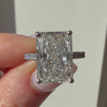 Load and play video in Gallery viewer, Radiant Cut Engagement Ring - Diamond Shoulders
