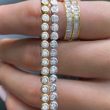 Load image into Gallery viewer, Diamond Rub Over Tennis Bracelet 0.83ct set in 18ct Gold
