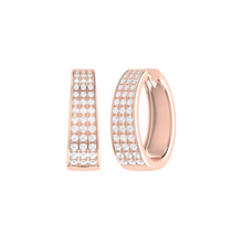 Load image into Gallery viewer, Diamond Triple Row Hoop Earrings 0.99ct set in 18ct Gold
