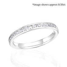 Load image into Gallery viewer, Channel Set Princess Cut Diamond Half Eternity Ring
