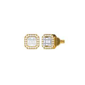 Diamond Square Baguette Earrings 0.52ct set in 18ct Gold