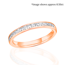 Load image into Gallery viewer, Channel Set Princess Cut Diamond Half Eternity Ring
