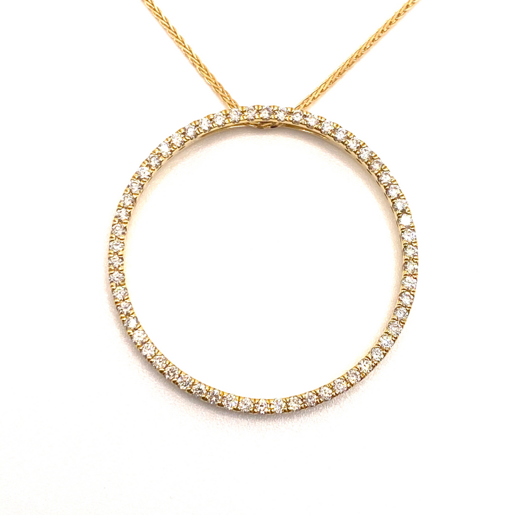 Diamond Circle Pendant 1.00ct set in 18ct Yellow Gold