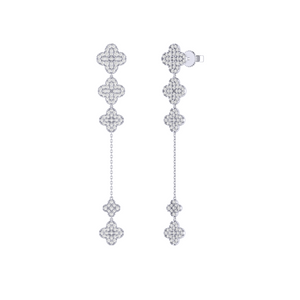 Clover Drop Earrings 1.20ct set in 18ct Gold