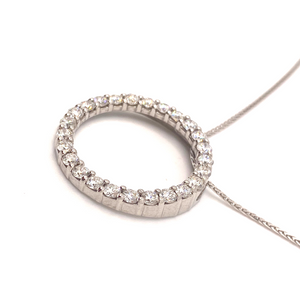 Diamond Circle Pendant 1.70ct set in 18ct White Gold