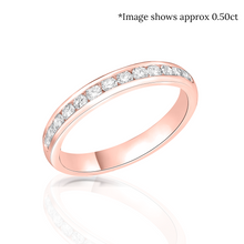 Load image into Gallery viewer, Channel Set Round Brilliant Cut Diamond Half Eternity Ring
