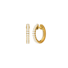 Load image into Gallery viewer, Small Diamond Huggie Earrings 0.31ct set in 18ct Gold

