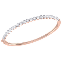 Load image into Gallery viewer, Diamond Flower Tennis Bangle 0.96ct set in 18ct Gold
