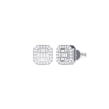 Load image into Gallery viewer, Diamond Square Baguette Earrings 0.52ct set in 18ct Gold
