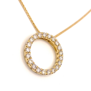 Diamond Circle Pendant 1.01ct set in 18ct Yellow Gold