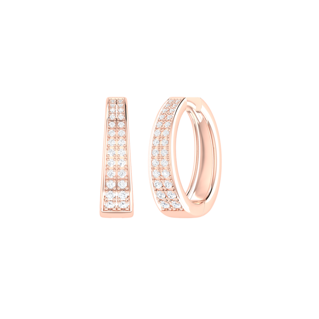 Diamond Double Row Hoop Earrings 0.48ct set in 18ct Gold