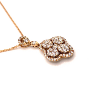 Diamond Cluster Pendant set in 18ct Rose Gold