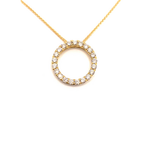 Diamond Circle Pendant 1.01ct set in 18ct Yellow Gold