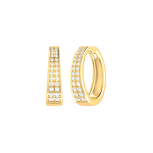 Load image into Gallery viewer, Diamond Double Row Hoop Earrings 0.48ct set in 18ct Gold
