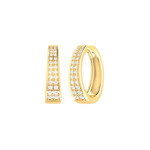 Diamond Double Row Hoop Earrings 0.48ct set in 18ct Gold