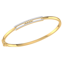 Load image into Gallery viewer, Diamond Set Bar Bangle 0.24ct set in 18ct Gold
