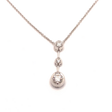 Load image into Gallery viewer, Diamond Drop Pendant set in 18ct White Gold
