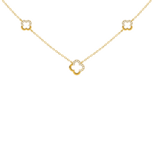 Load image into Gallery viewer, Diamond Clover Trio Necklace set in 9ct Gold
