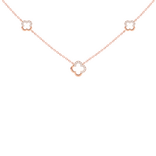 Load image into Gallery viewer, Diamond Clover Trio Necklace set in 9ct Gold
